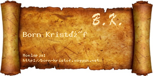 Born Kristóf névjegykártya