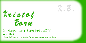 kristof born business card